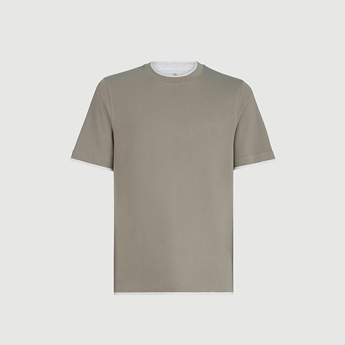 brunello cucinelli short sleeve cotton knit t-shirt